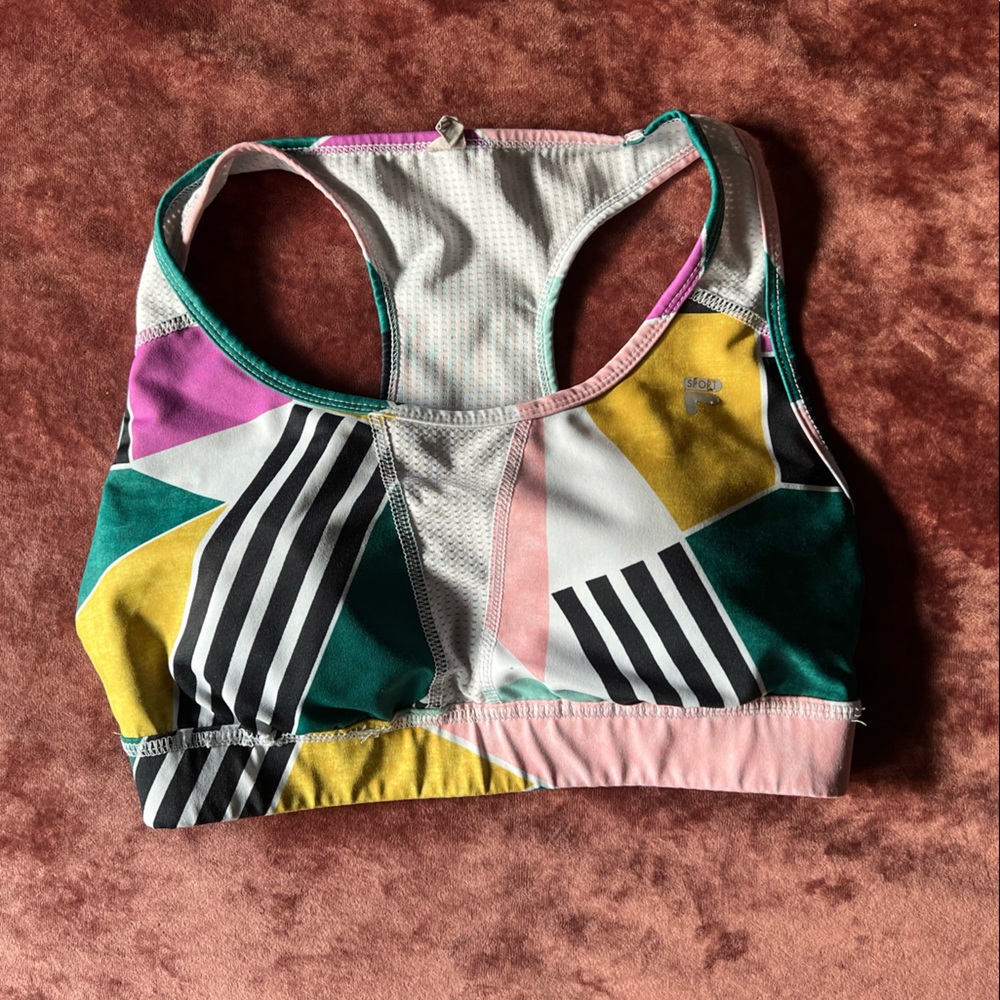 Retro Multi-Colored Fila Sports Bra